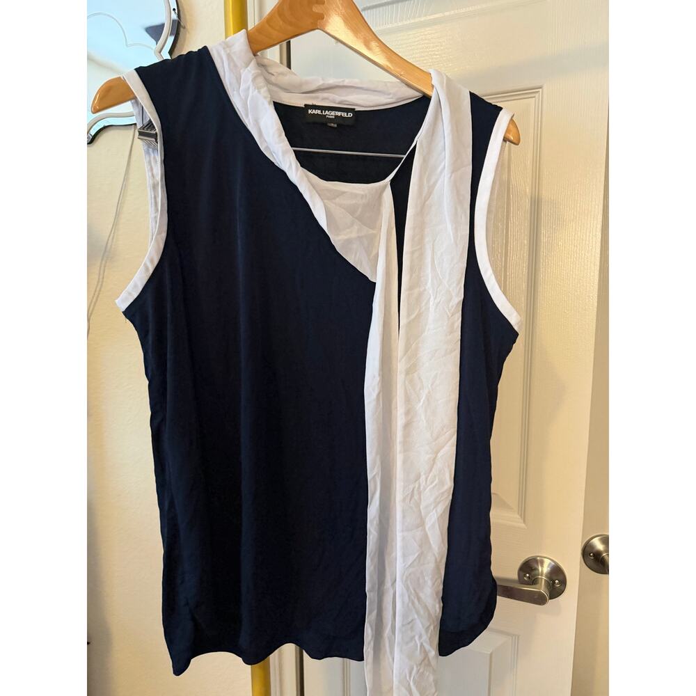 karl langerfield blouse navy blue